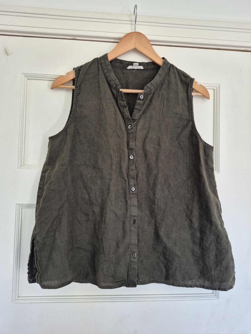 100% Organic Linen Sleeveless Top By Eileen Fisher Medium